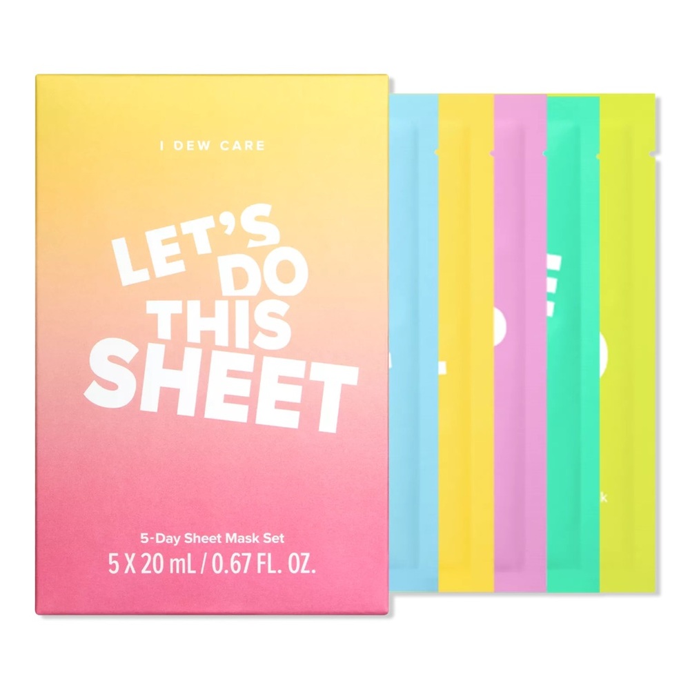I Dew Care Let's Do This Sheet 5 piece Mask Set - Multicolor